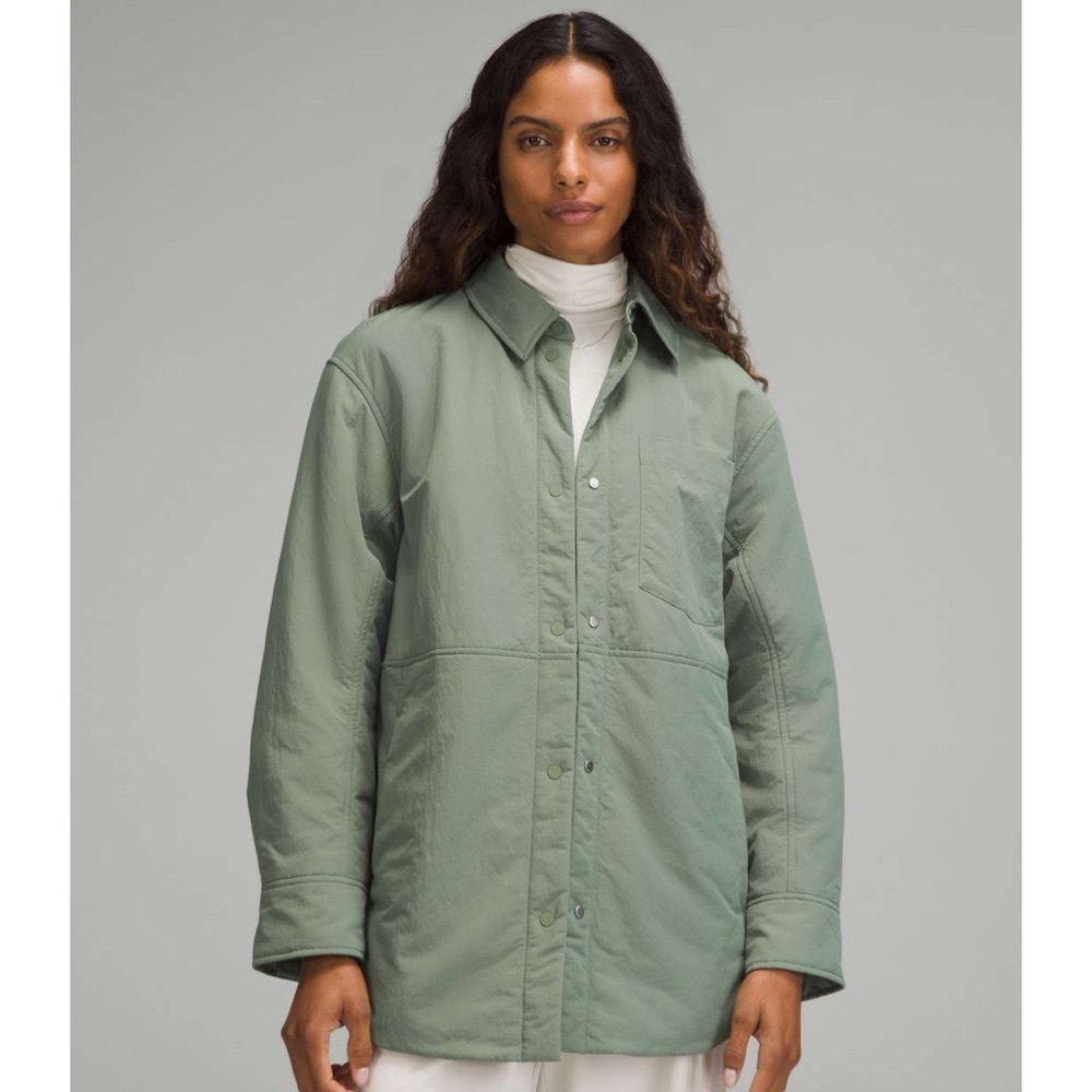 Lululemon Lightweight Insulated Shirt Jacket Grey Eucalyptus Size Large NWT